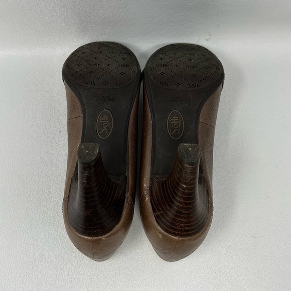 Sofft Size 9M Shoes Womens Slip-On Pumps Buckle Detail Stacked Heels Taupe Shoes - Picture 10 of 12